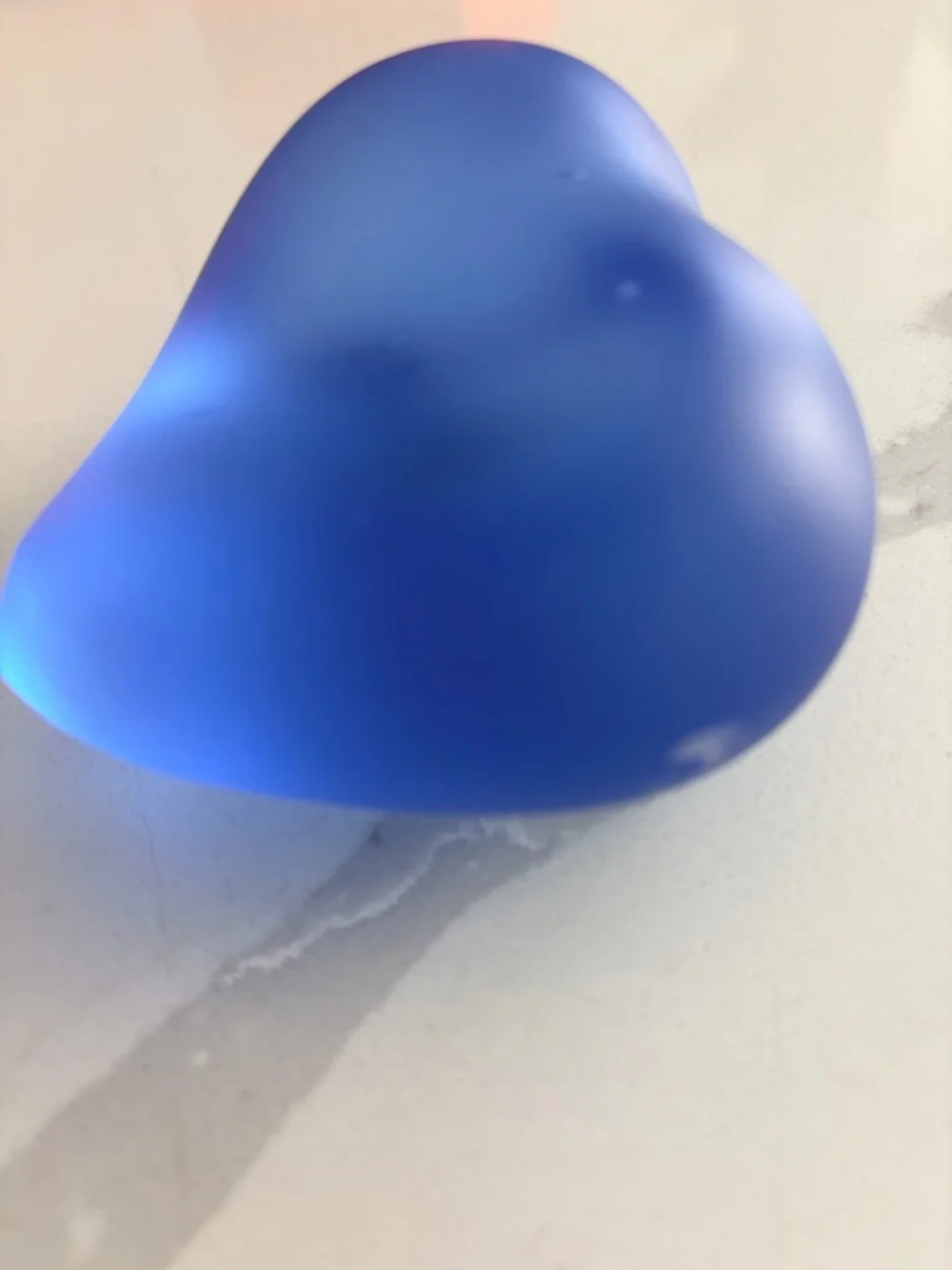Kosta Boda Bertil Vallien (Heartbeat 2001) Frosted Blue Glass Sculpture